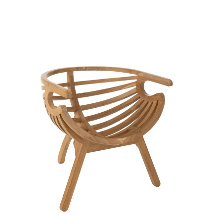 Silla de teca natural 70x70x70 cm