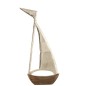 Bateau aluminium/manguier multicolore 74x39x4 cm