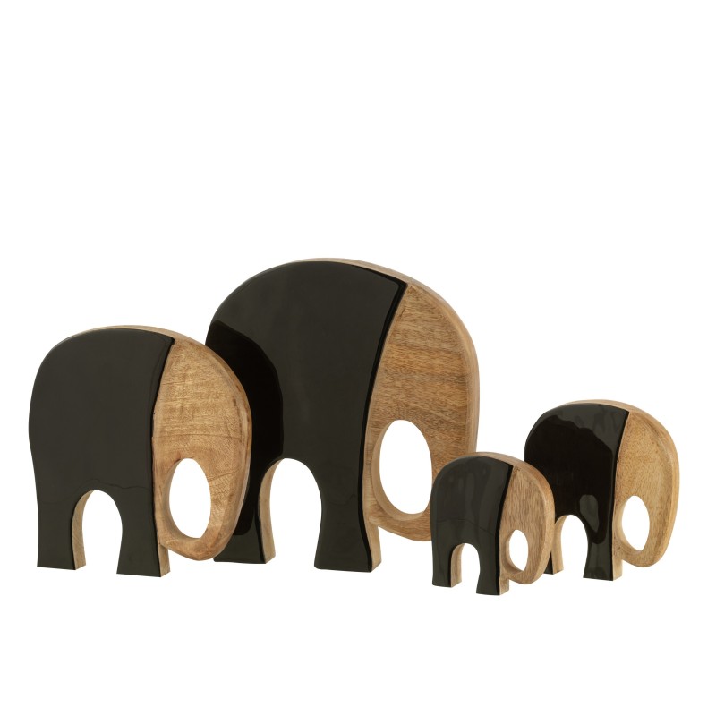 Set di 4 elefanti in legno multicolore 10x12x2,5 cm Set di 4 elefanti in legno multicolore 10x12x2,5 cm