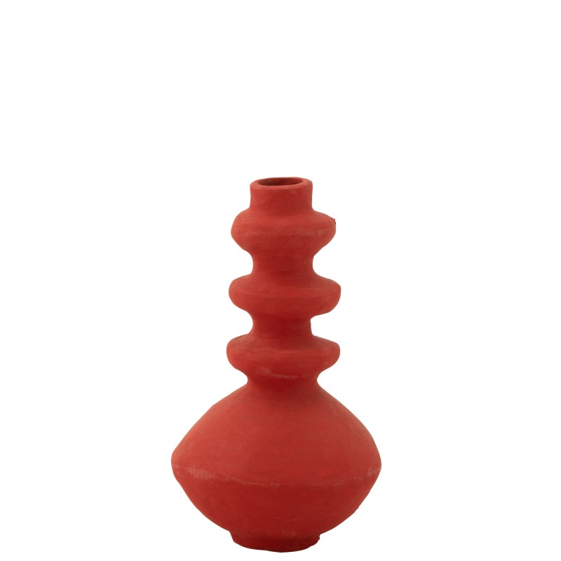 Vaso triplo in cartapesta rosso 20x20x40 cm Vaso triplo in cartapesta rosso 20x20x40 cm
