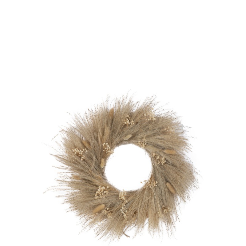 Couronne fleurs séchées en roseau naturel 50x50x7 cm Couronne fleurs séchées en roseau naturel 50x50x7 cm