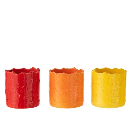 Vaso di fiori Fiesta in ceramica multicolore 14x14x15 cm (set di 3)
