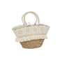 Sac de plage fleurs et franges en roseau naturel 59x16x30 cm Sac de plage fleurs et franges en roseau naturel 59x16x30 cm