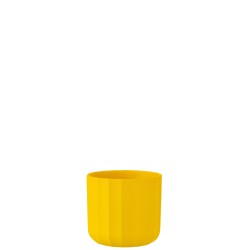 Cache-pot Summer en céramique jaune 13.5x13.5x12.6 cm
