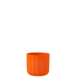 Macetero de cerámica naranja 13.5x13.5x12.6 cm