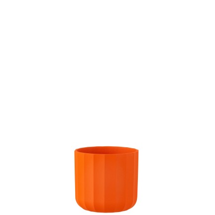 Macetero de cerámica naranja 13.5x13.5x12.6 cm