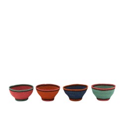 Cesta de bol de junco multicolor 20x20x11 cm
