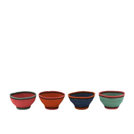 Cesta de bol de junco multicolor 20x20x11 cm