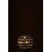 Lampe Led Boule Orientale Pile Metal Noir/White Wash H 18 cm