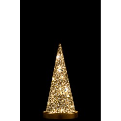 LAMPE LED CONE PILE METAL ARGENT SMALL