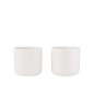 Set di 2 fioriere in ceramica bianca 18,5x18,5x18 cm