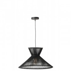 Lámpara de pie de madera negra de 53x53x147 cm