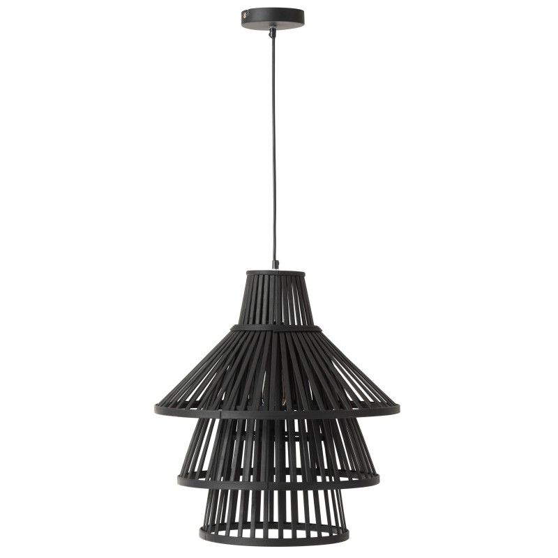 SUSPENSION LUMINAIRE A COUCHE BAMBOO NOIR LARGE