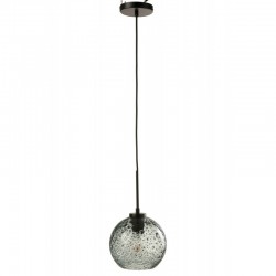 Lampe boule suspendue en verre gris 21x21x162 cm