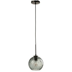 Lámpara de bola colgante de vidrio gris 21x21x162 cm.