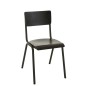 Silla ajustable de terciopelo negro 52x43x82 cm Silla ajustable de terciopelo negro 52x43x82 cm