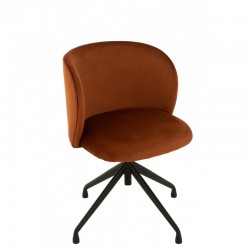 Chaise réglable en velours orange 56x48x48 cm