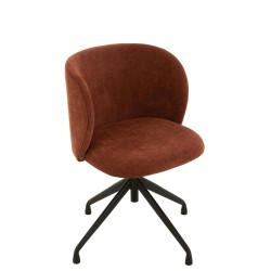 Chaise réglable en velours Bordeaux 56x48x48 cm