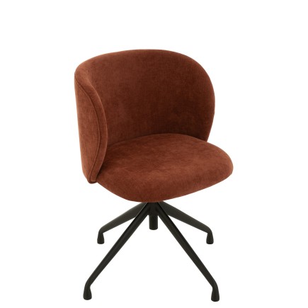 Chaise réglable en velours Bordeaux 56x48x48 cm
