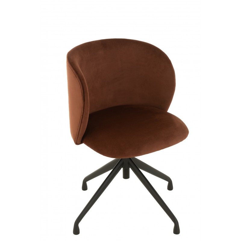 Chaise réglable en velours marron 56x48x48 cm
