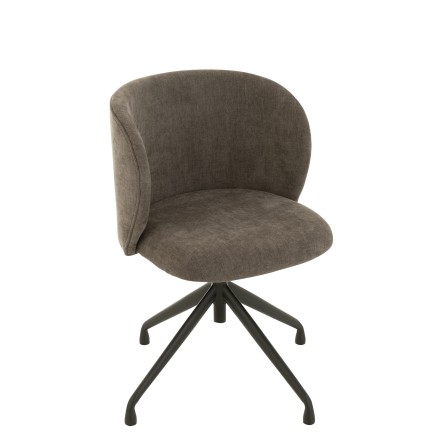 Chaise réglable en velours gris 56x48x48 cm