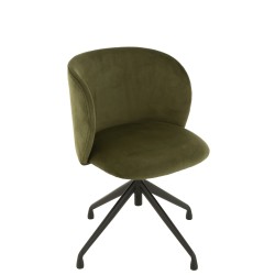 Chaise réglable en velours vert 56x48x48 cm
