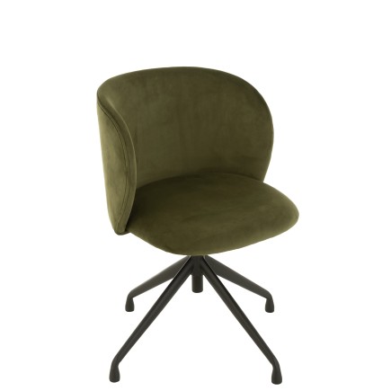 Chaise réglable en velours vert 56x48x48 cm