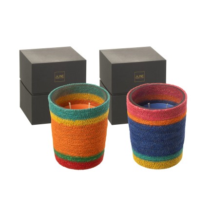 Vela perfumada de parafina multicolor 12.5x12.5x15.5 cm