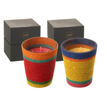 Vela perfumada de parafina multicolor 15.5x15.5x18.5 cm