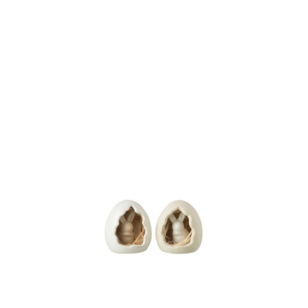 Lapin oeuf en porcelaine multicolore 6.5x6x7 cm