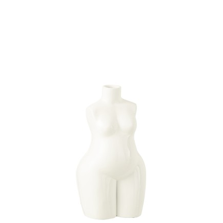 VASE LADY BODY PEWTER WHITE S