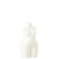 Jarrón busto mujer en cerámica blanca 17x13x31.5 cm