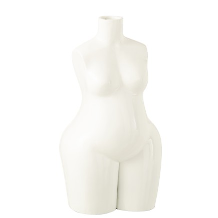 VASE LADY BODY PEWTER WHITE L