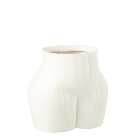 VASE LADY BOTTOM PEWTER WHITE