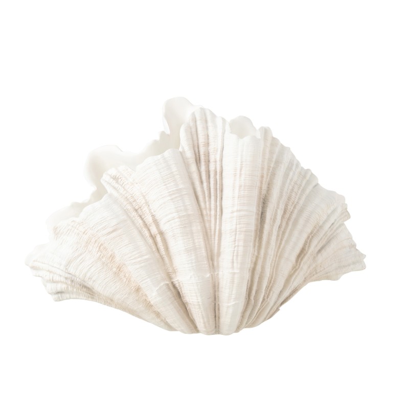 Jarrón concha en poliresina blanca 57x31x36 cm Jarrón concha en poliresina blanca 57x31x36 cm
