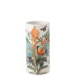 Vase papillons en céramique blanche 14x14x30 cm