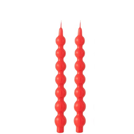 Caja de 2 velas calabaza 5h en parafina roja 7.5x3.5x30 cm