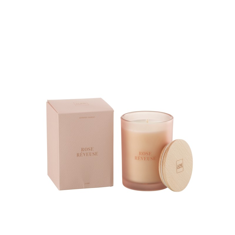 Bougie senteur «Rose Rêveuse» 38h en paraffine jaune 8.5x8.5x12.5 cm