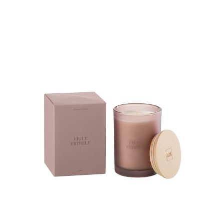 Vela perfumada «Higo Frívolo» 38h en parafina amarilla 8.5x8.5x12.5 cm
