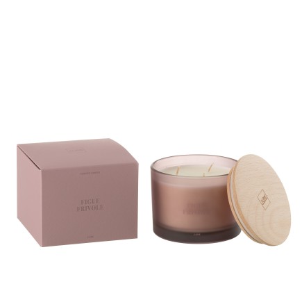 Vela perfumada «Higo Frívolo» 28h en parafina blanca 11.5x1.5x10 cm