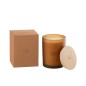 Bougie senteur «Ambre Intime» 52h en paraffine blanche 10.5x10.5x14 cm