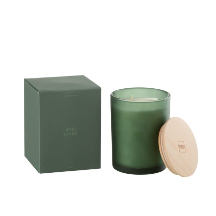 Vela perfumada «Bosque Helado» 52h en parafina blanca 10.5x10.5x14 cm