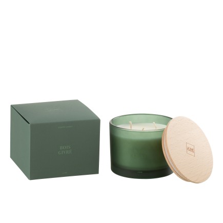 Vela perfumada «Bosque Helado» 28h en parafina blanca 11.5x1.5x10 cm