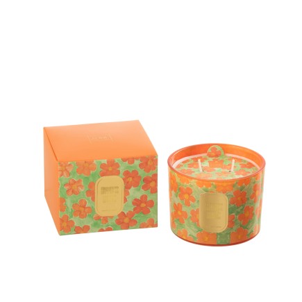 SC CANDLE FLOWERS ORA/GR S-30H