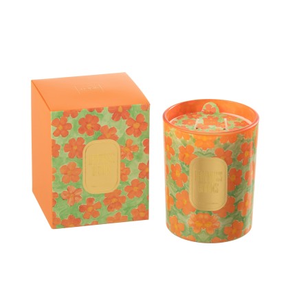 Vela perfumada "Flores de Naranjo" 70h portavelas de vidrio