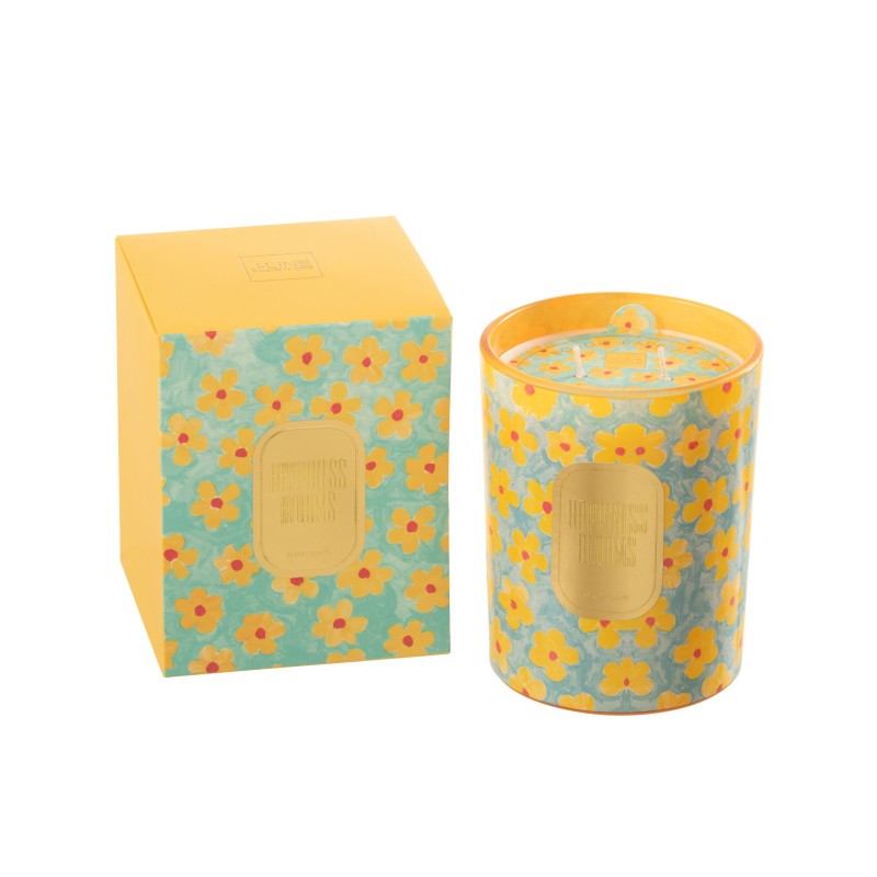 SC CANDLE FLOWERS AZU/YE L-70H
