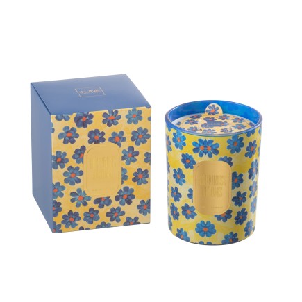 SC CANDLE FLOWERS BLU/YE L-70H