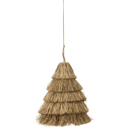 Lampe suspendue en jonc de mer beige 42x42x50 cm