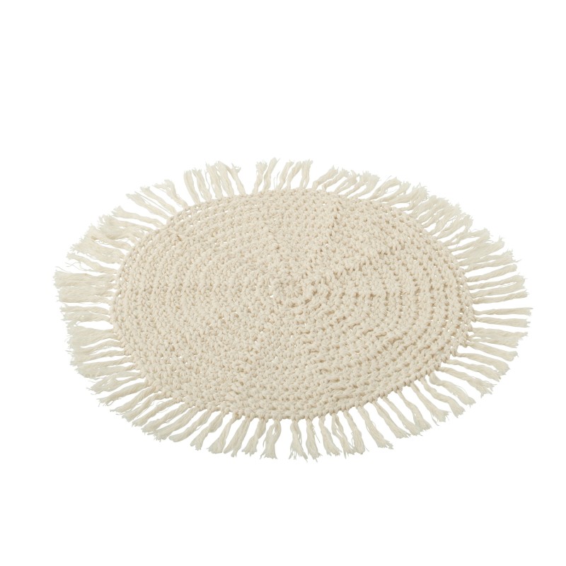 PLACEMAT RD WOV+FRING POL BEI