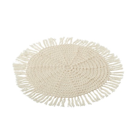 PLACEMAT RD WOV+FRING POL BEI
